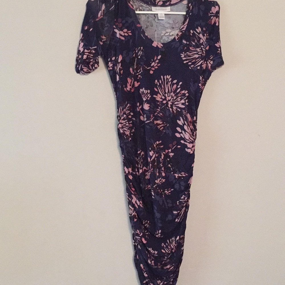 Blue and purple floral maternity dress - size s